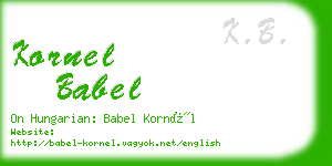 kornel babel business card